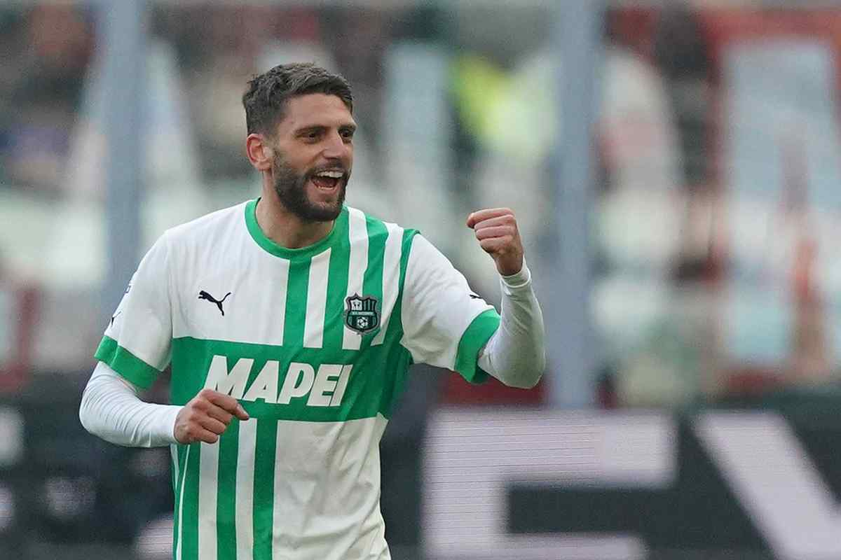 Berardi esulta dopo il gol Sassuolo