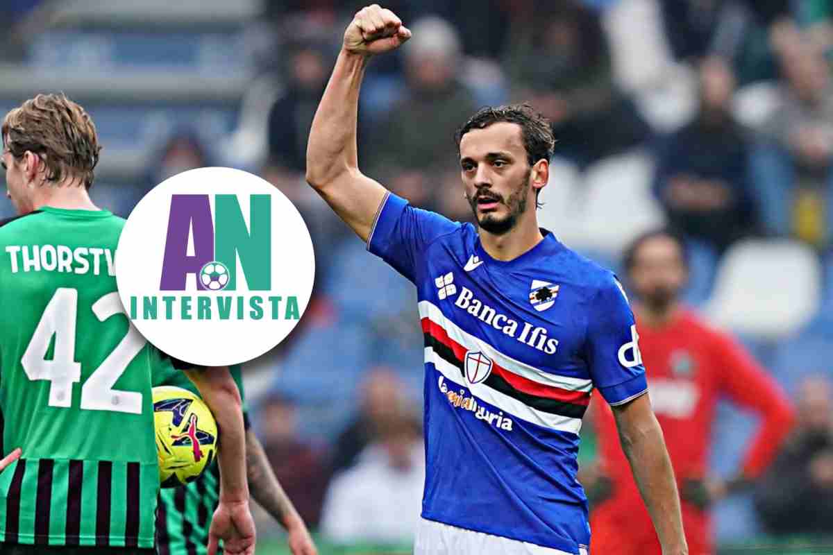 Gabbiadini esulta Sampdoria