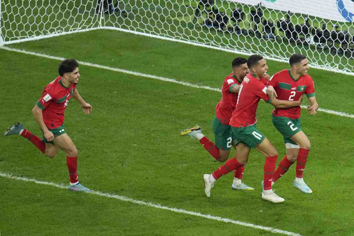 Il Marocco festeggia durante i Mondiali