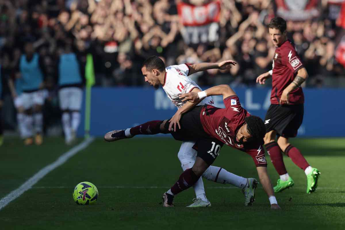 Bennacer in azione contro la Salernitana 