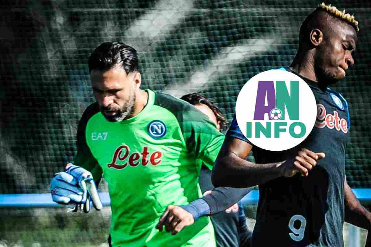 Sirigu e Osimhen in allenamento Napoli