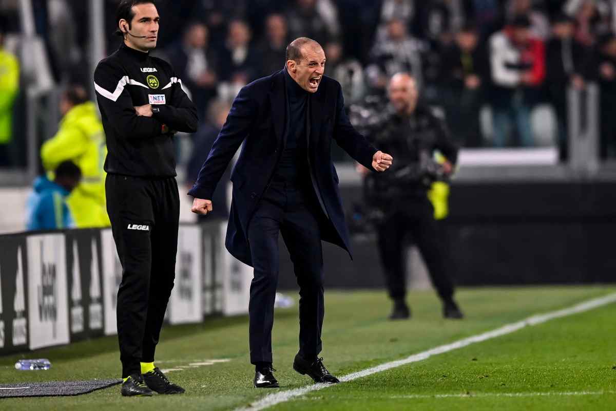 Allegri urla a bordocampo Juventus