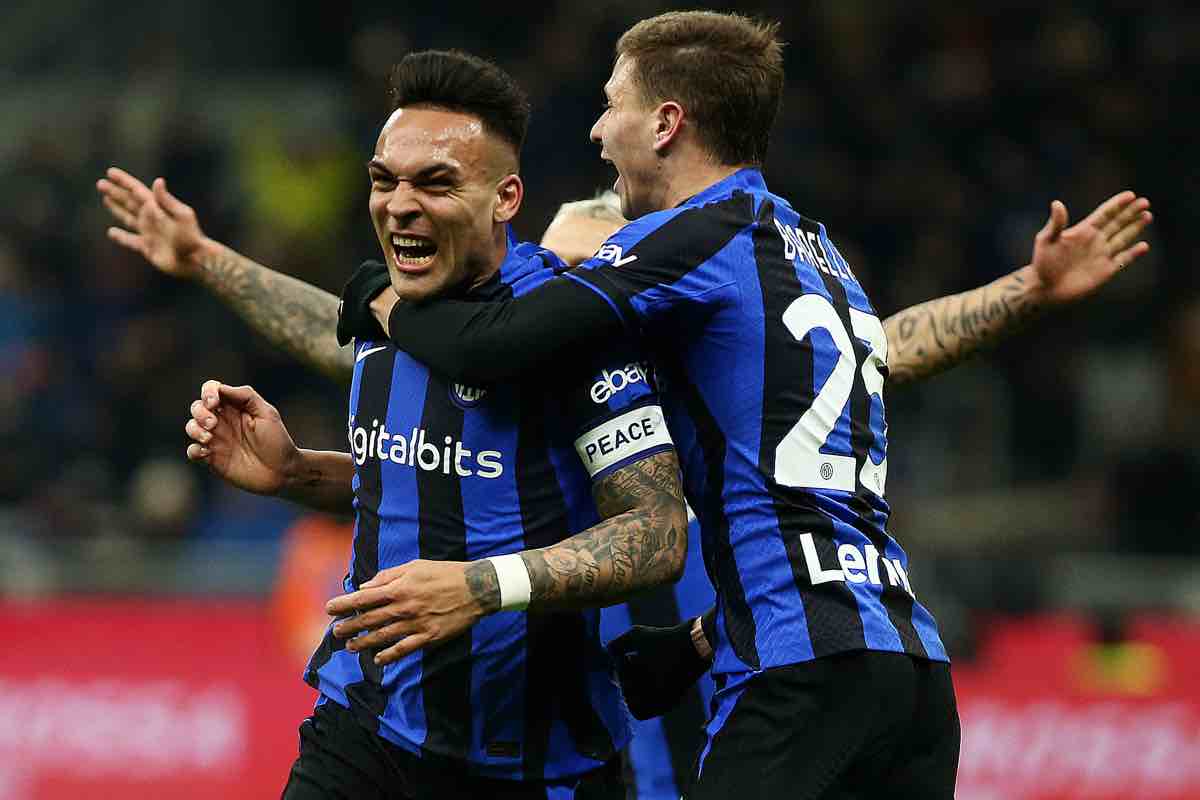 Inter-Milan, Lautaro festeggia il gol 