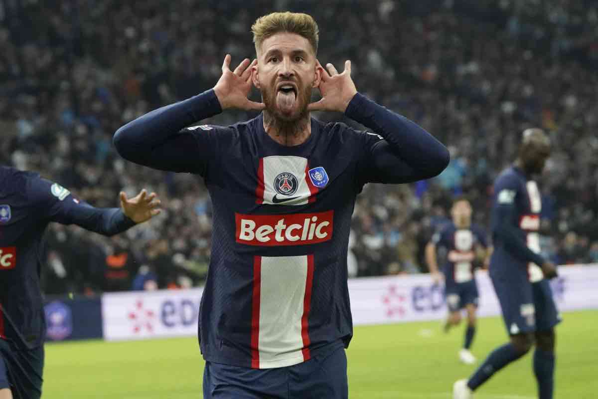 Sergio Ramos esulta col PSG