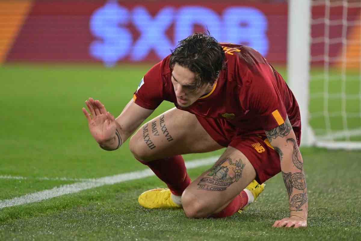 Zaniolo in campo con la Roma