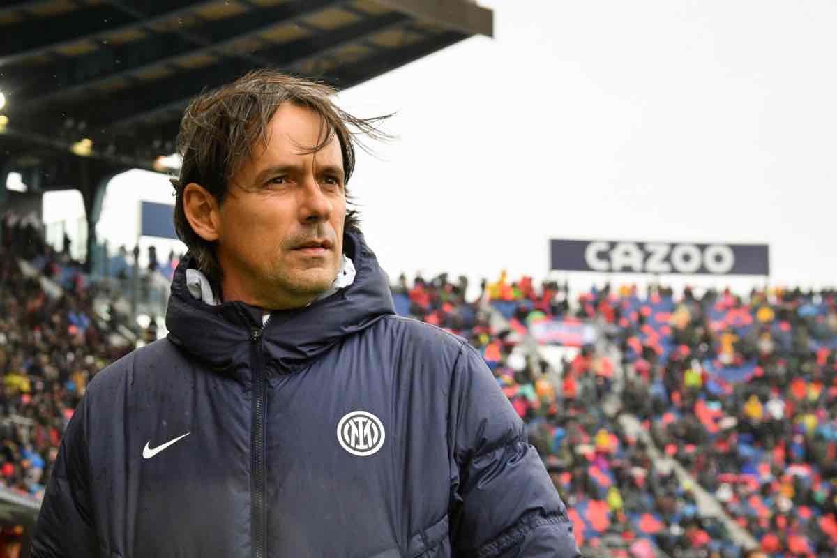 Inzaghi in panchina in Bologna-Inter