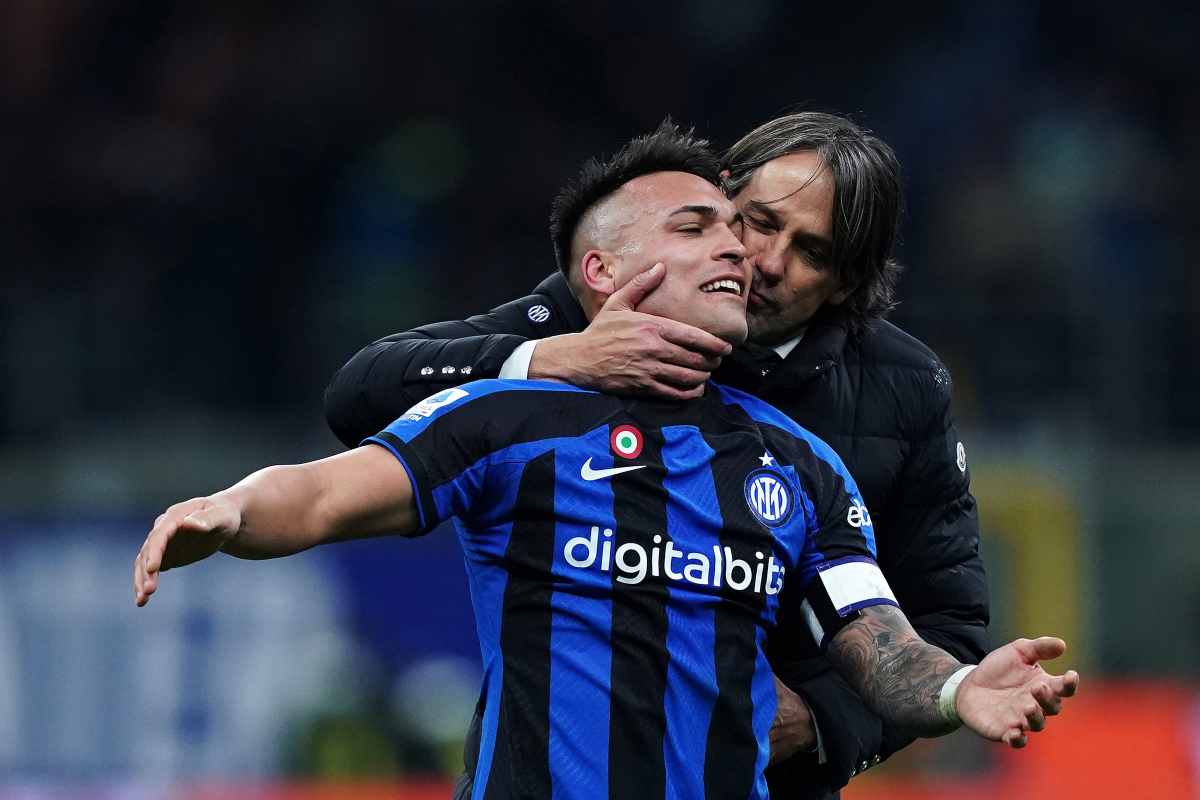 Inzaghi con Lautaro Martinez 