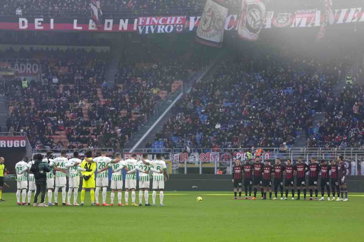 Minuto di silenzio in Milan-Sassuolo