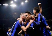 L'Inter festeggia dopo un gol