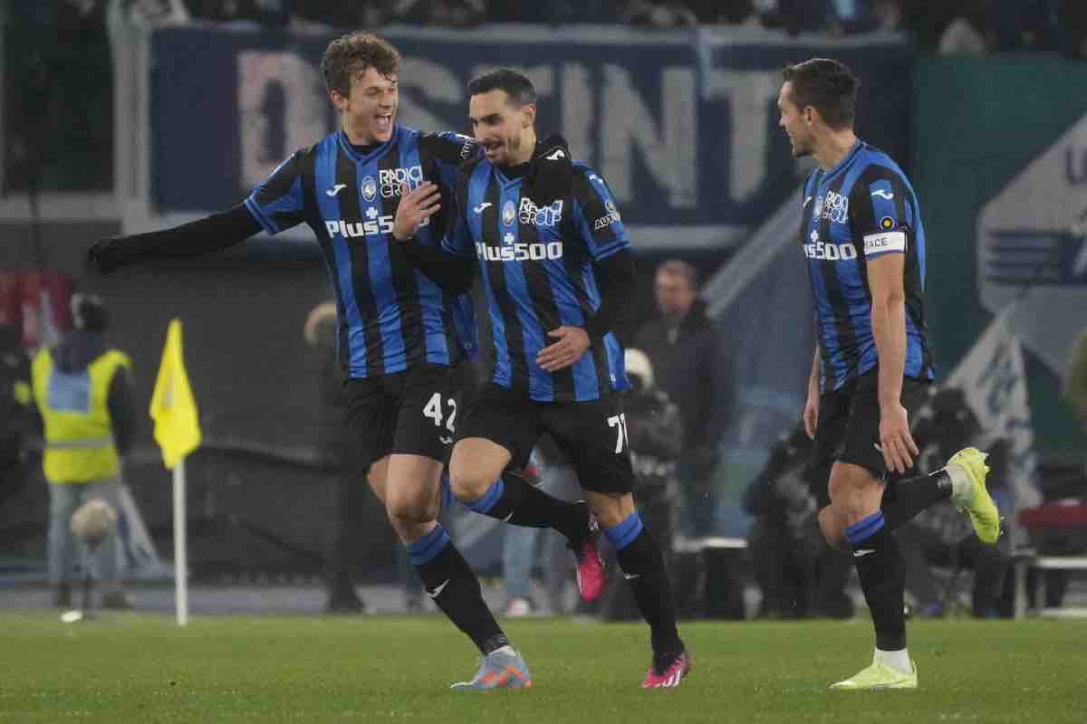 L'Atalanta esulta al gol