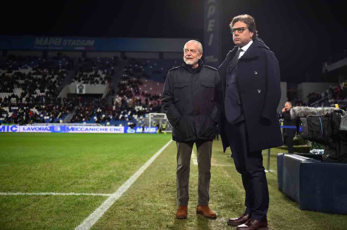 De Laurentiis e Giuntoli a bordocampo