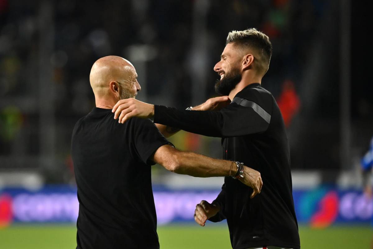 Pioli con Giroud 