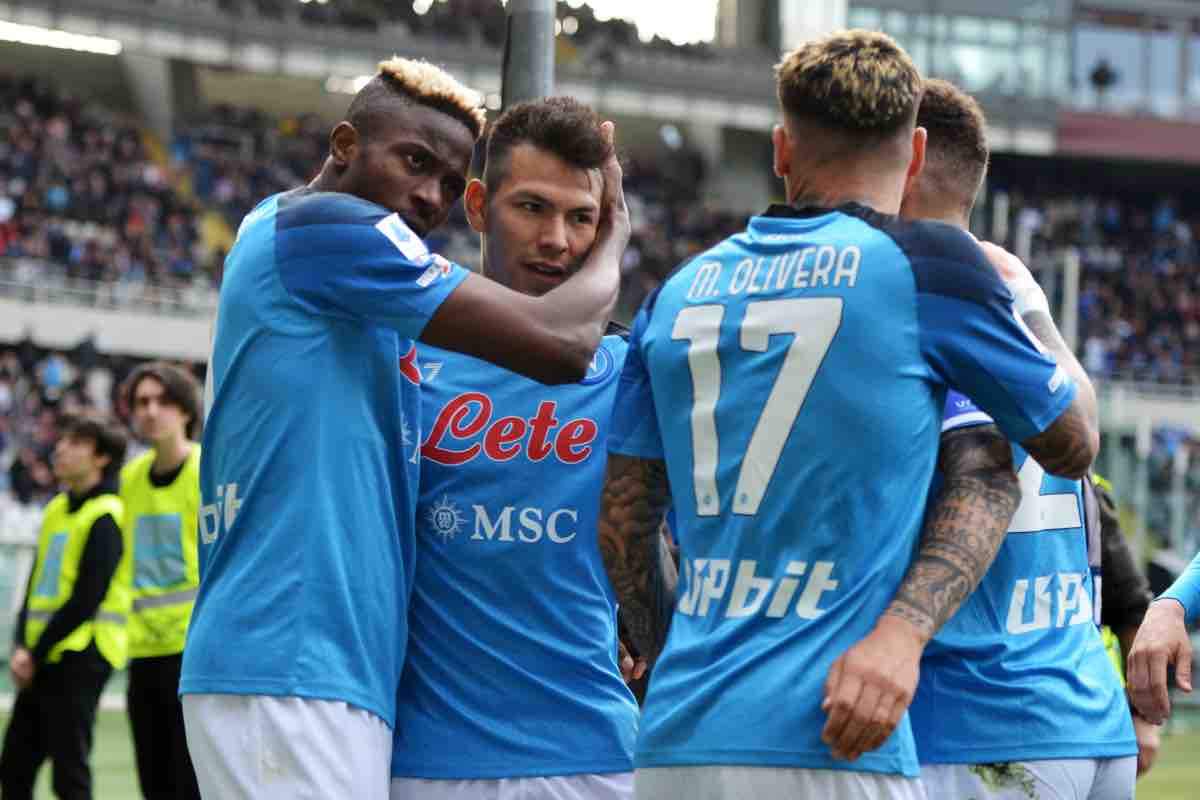 Il Napoli esulta al gol