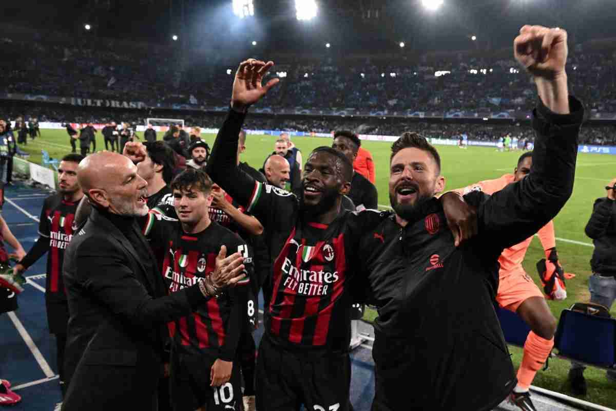 Pioli, Tomori e Giroud esultano per la qualificazione