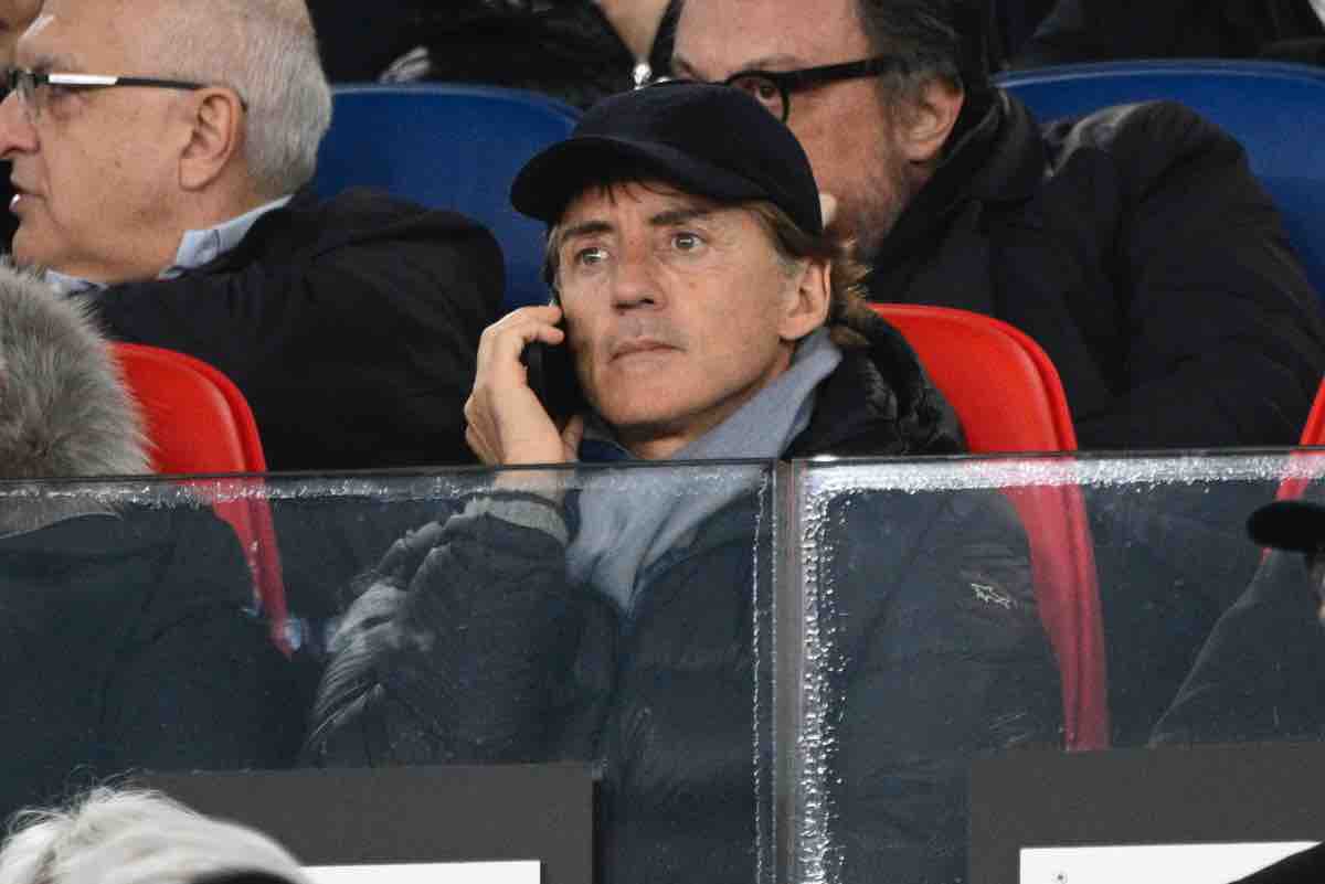 Roberto Mancini in tribuna