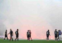 Lancio di fumogeni durante Sampdoria-Spezia