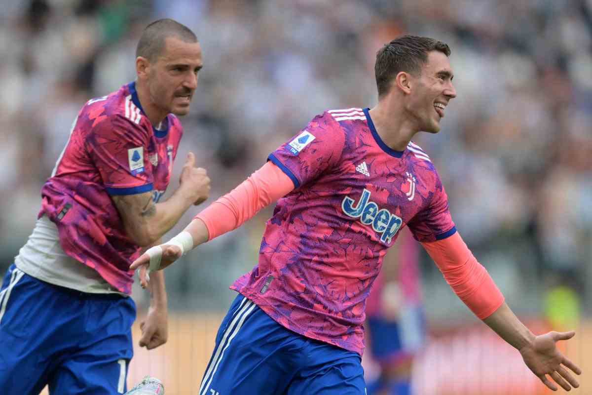 Bonucci con Vlahovic esultato 