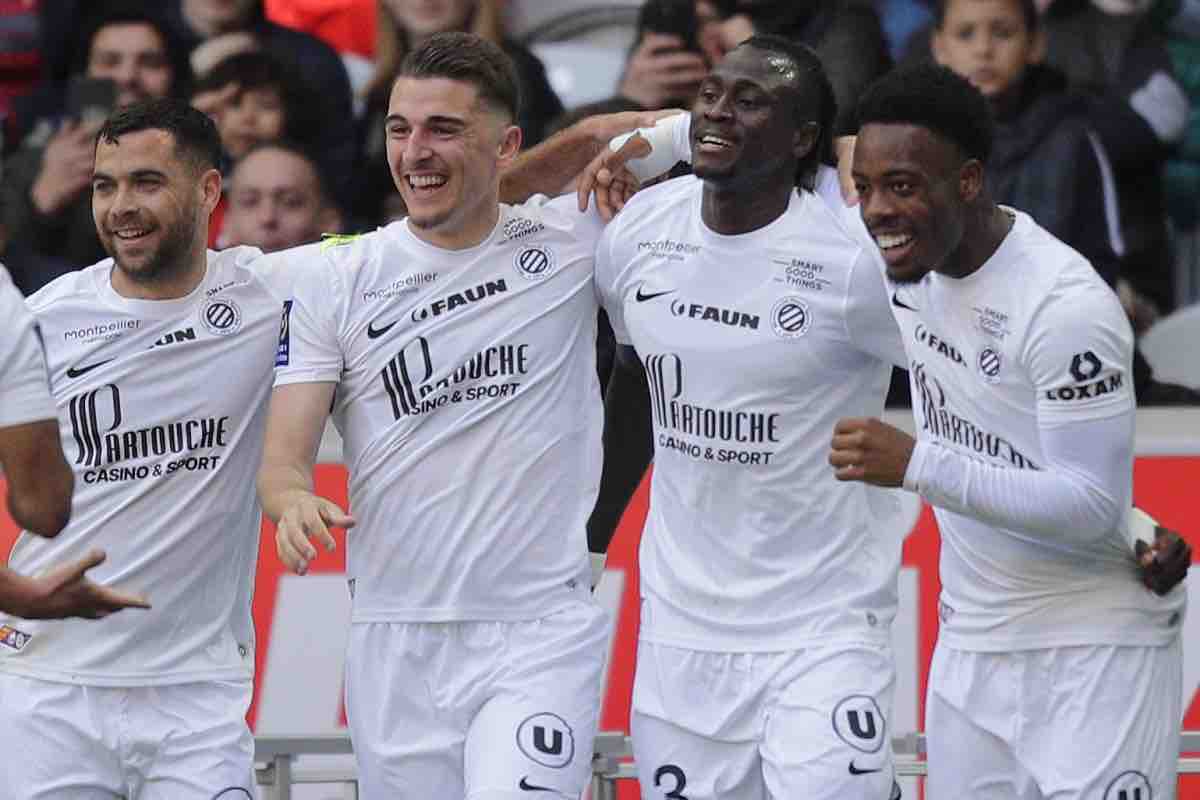 La squadra del Montpellier festeggia