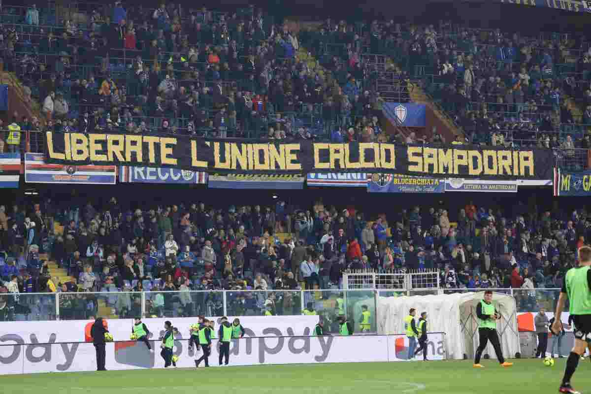 nuova contestazione dei tifosi della sampdoria in serie a