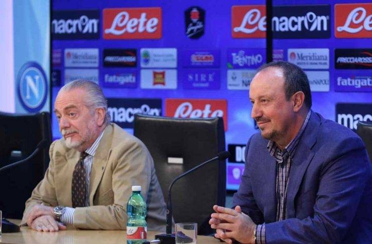 Benitez con De Laurentiis in conferenza stampa