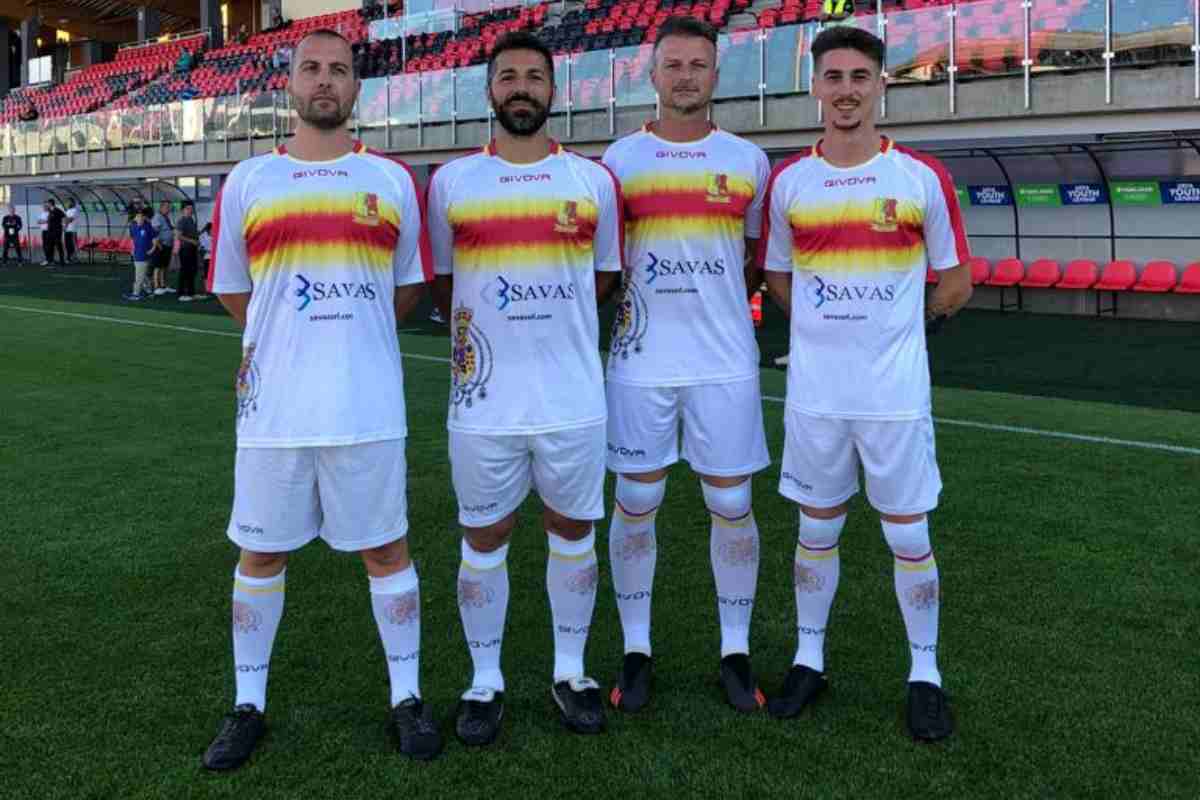 Giocatori della Nazionale di calcio del Regno delle Due Sicilie in campo 