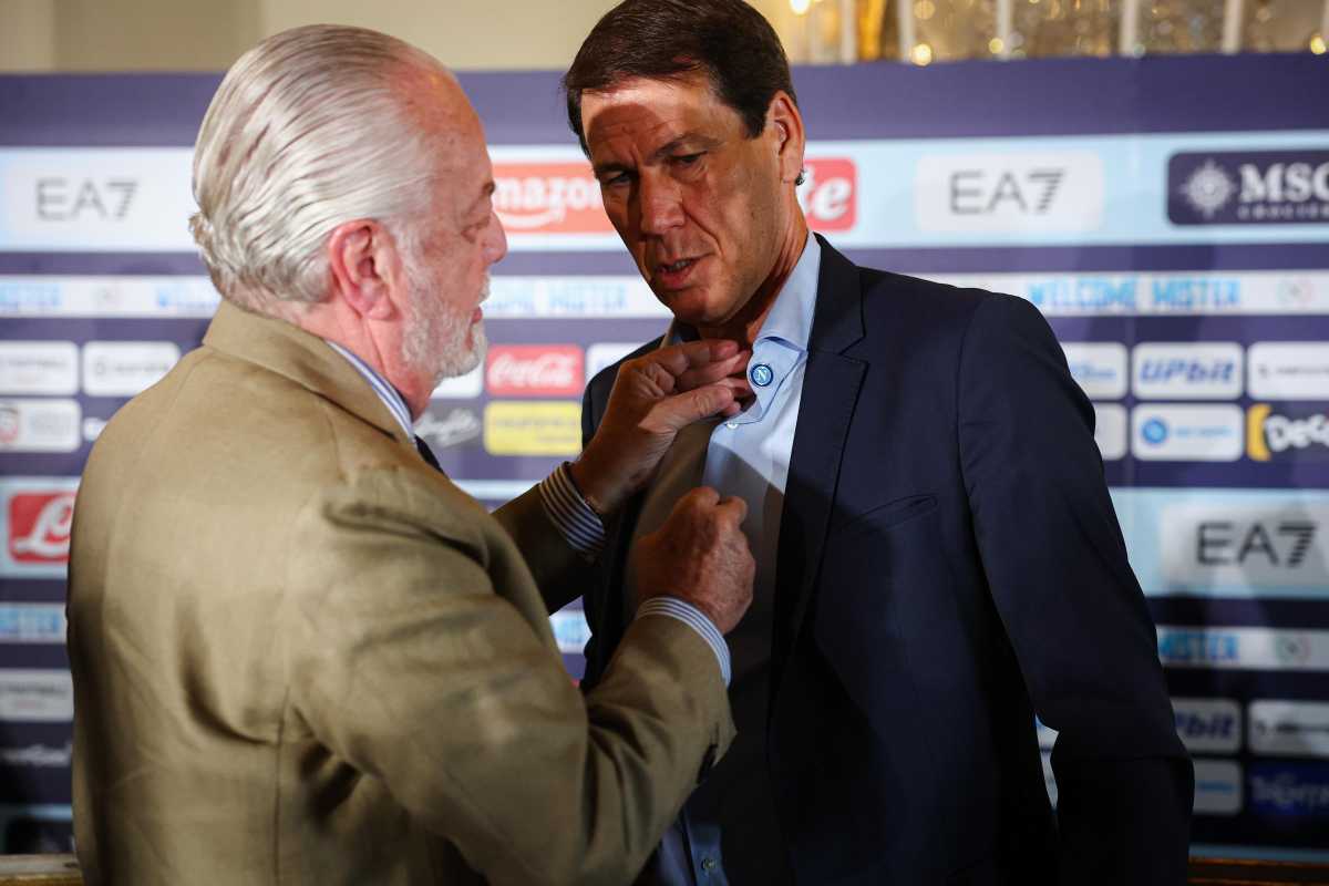 De Laurentiis con Rudi Garcia durante la presentazione