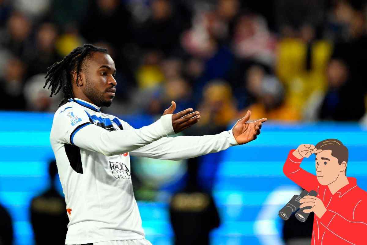 Ademola Lookman esulta e l'immagine di un osservatore