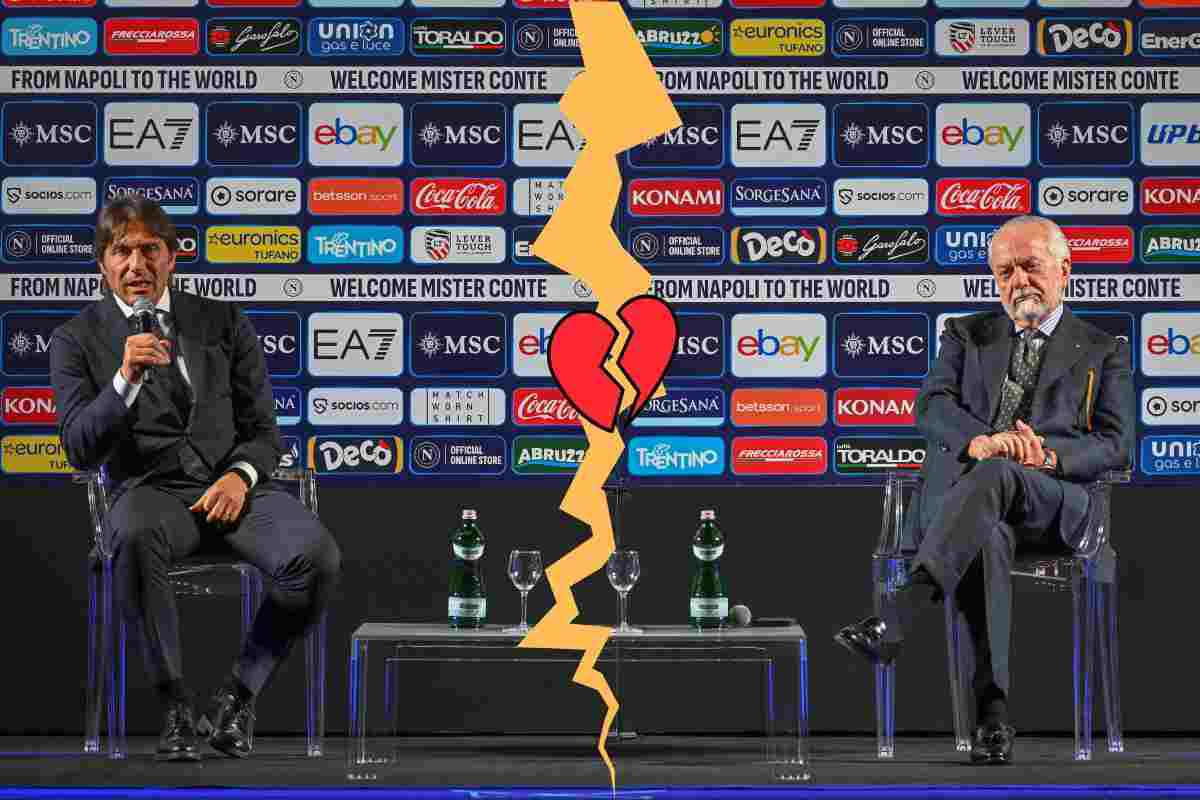 Antonio Conte e Aurelio De Laurentiis e una spaccatura in mezzo
