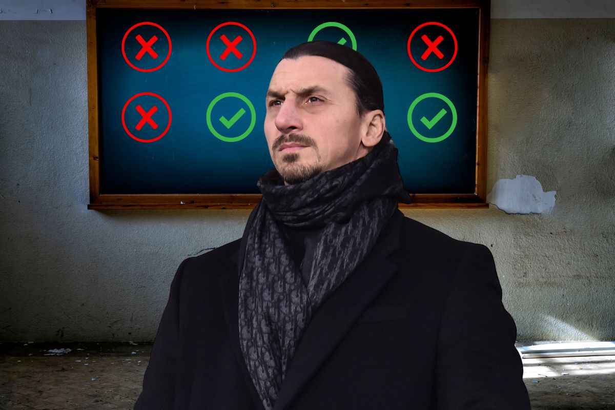 Zlatan Ibrahimovic e una lavagna