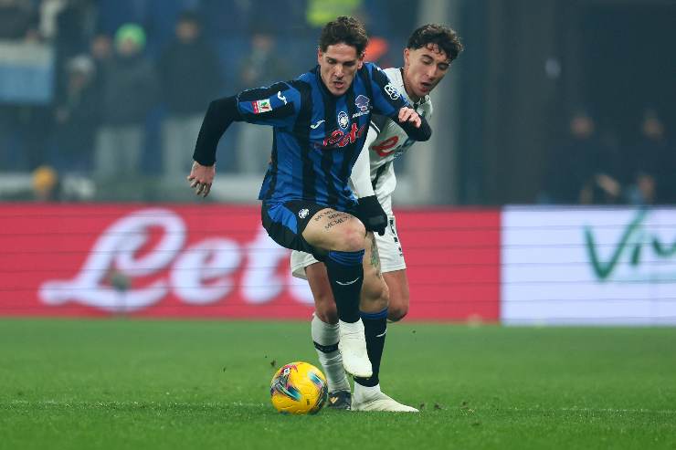 Nicolò Zaniolo con la maglia dell'Atalanta