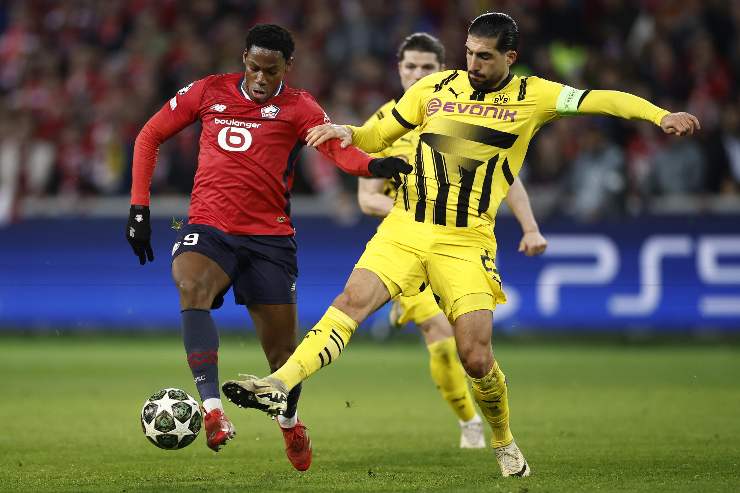 Jonathan David in azione con il Lille