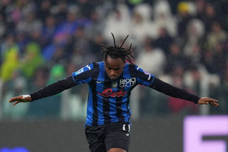 Lookman esulta dopo il gol alla Juventus 