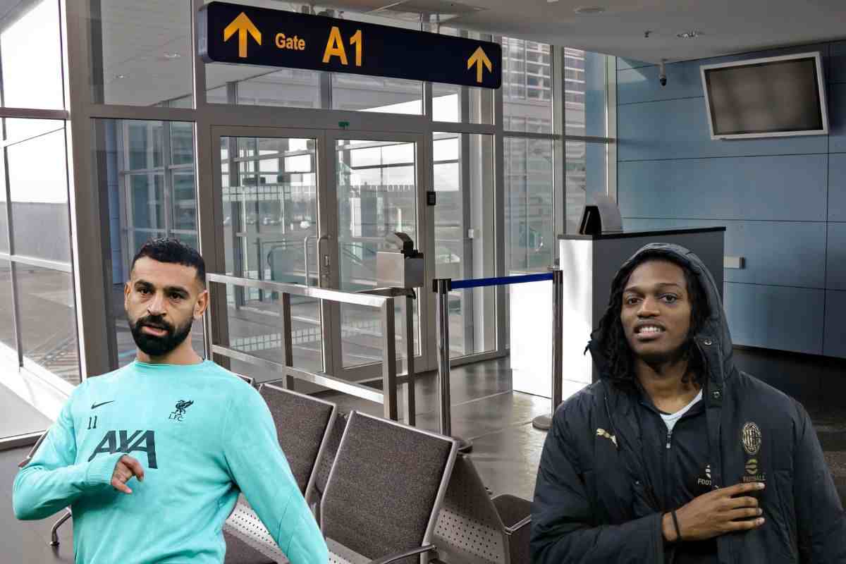 Mohamed Salah e Rafael Leao in aeroporto