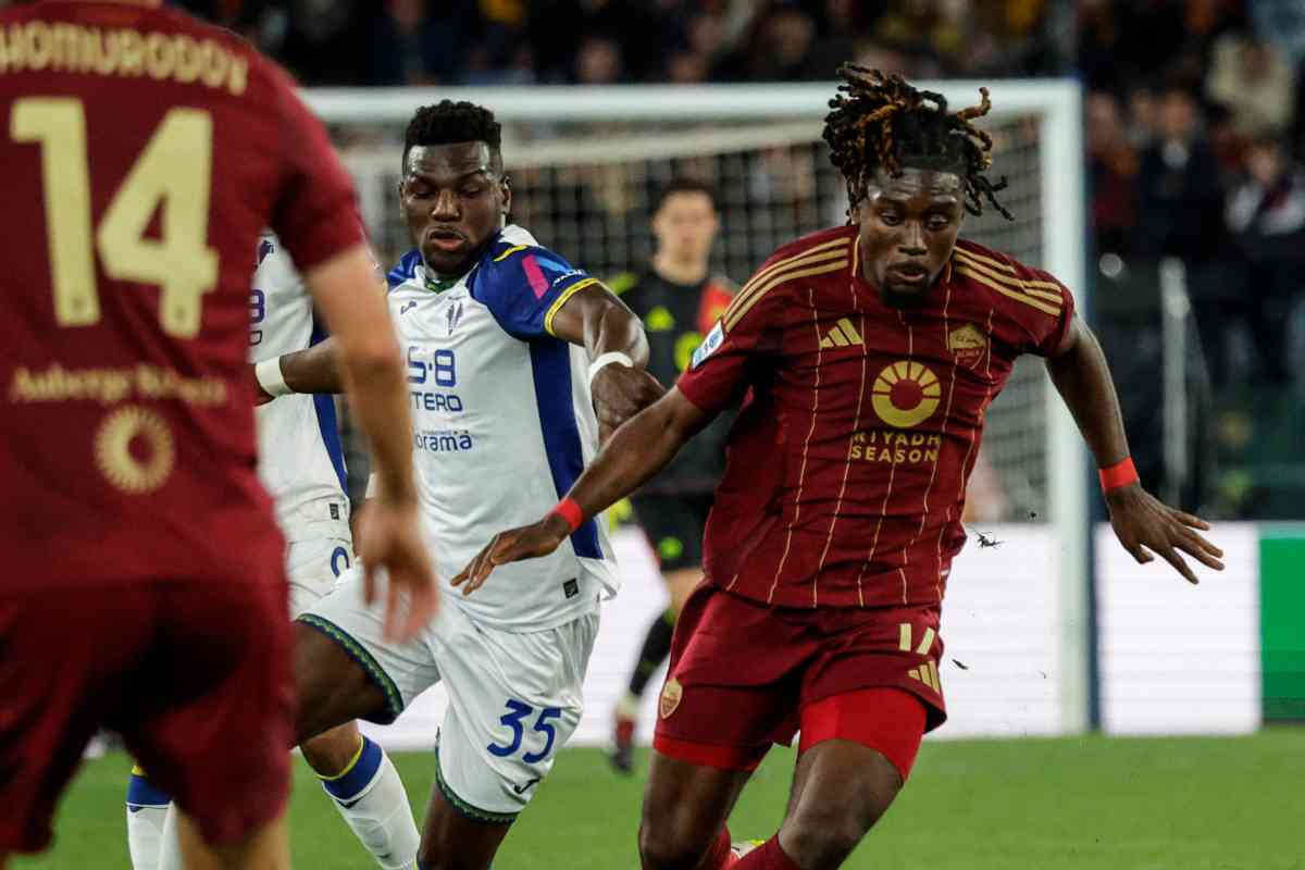 Manu Kone della Roma in azione