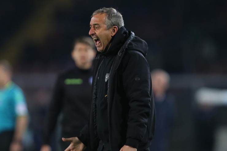 Marco Giampaolo urla dalla panchina
