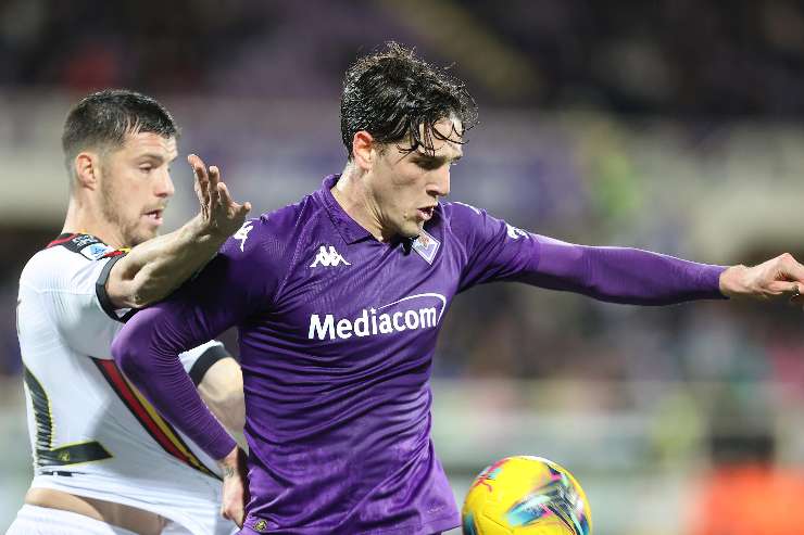 Nicolò Zaniolo in azione con la maglia della Fiorentina