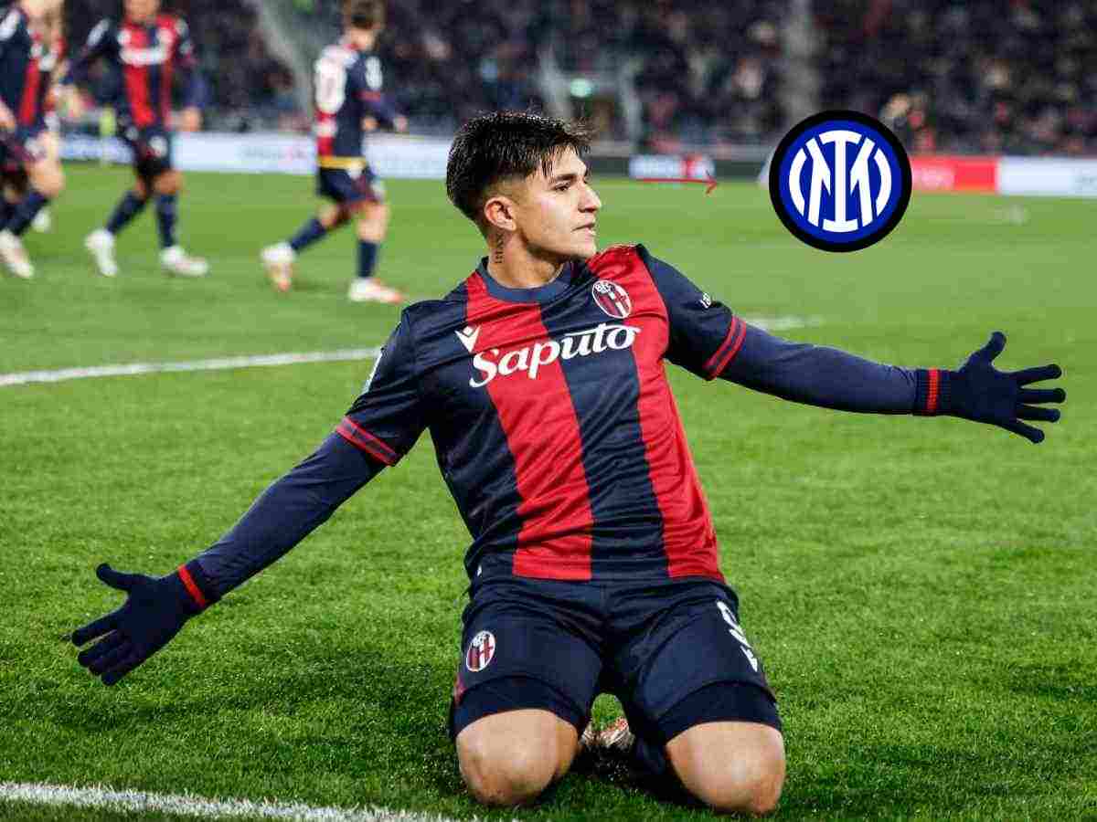 Santiago Castro del Bologna esulta dopo un gol