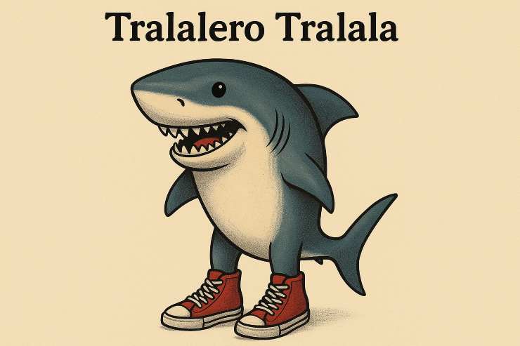 meme Tralalero Tralala con lo squalo e gli stivali, immagine generata con AI