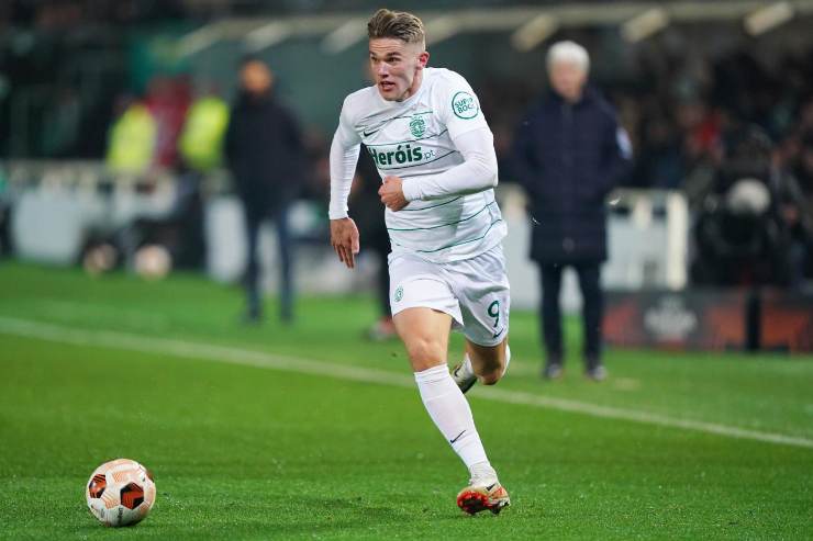 Viktor Gyokeres in azione con la maglia dello Sporting Lisbona