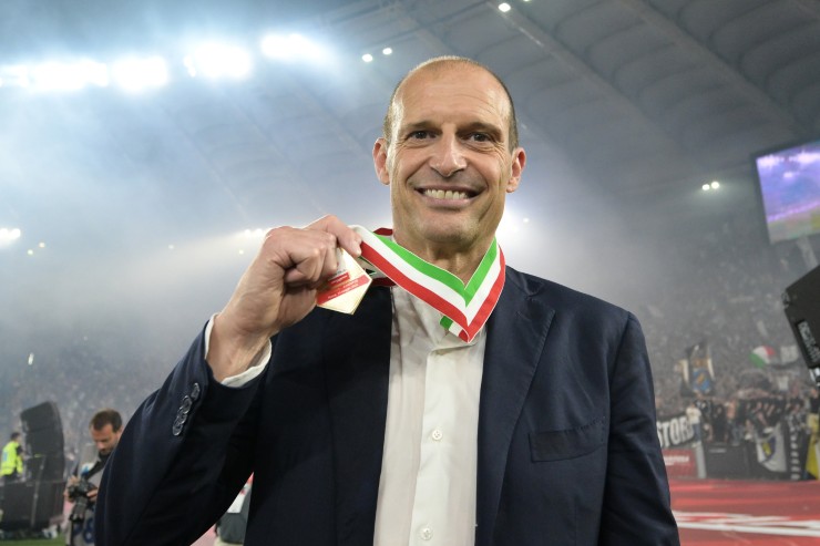 Massimiliano Allegri festeggia la Coppa Italia