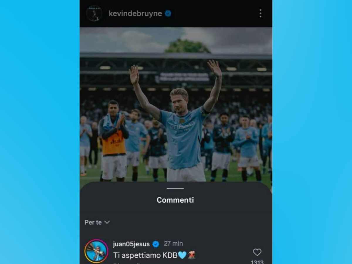 commento di Juan Jesus al post di Kevin De Bruyne