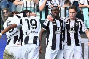 Esultanza dei calciatori della Juventus dopo un gol