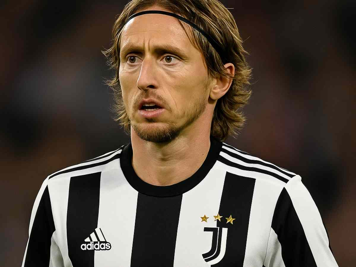 Luka Modric con la maglia della Juventus, immagine creata con IA