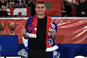 Marco Verratti alla festa d'addio del PSG