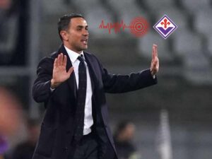 Raffaele Palladino e il simbolo del terremoto col logo della Fiorentina