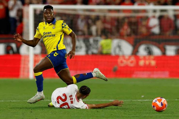 Dario Essugo in azione col Las Palmas