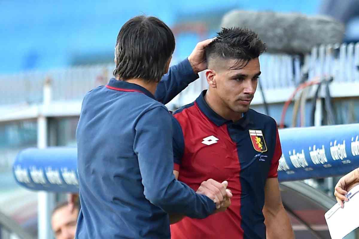 Giovanni Simeone con Ivan Juric ai tempi del Genoa