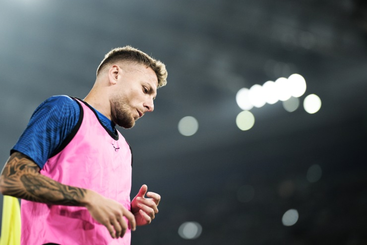 Immobile in campo nel pre partita