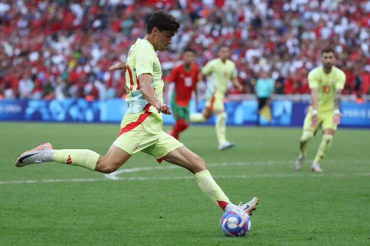 Juanlu Sanchez in azione con la Spagna