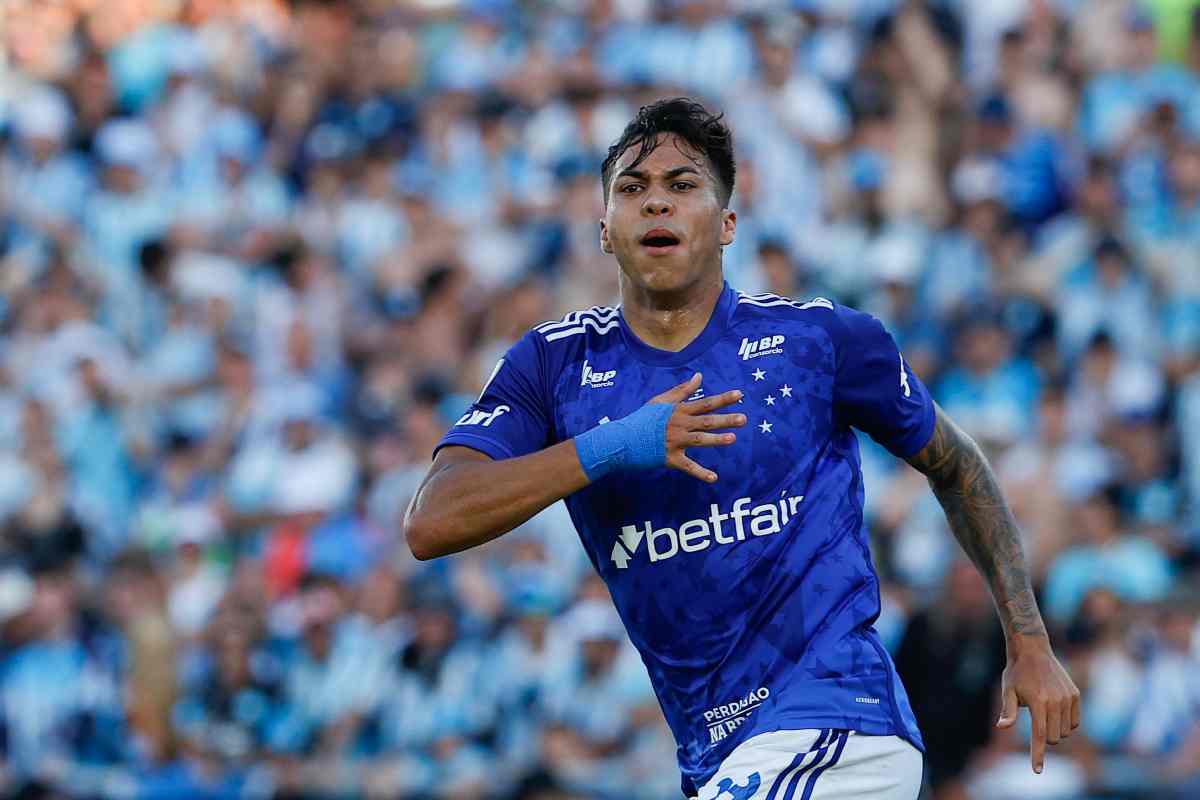 Kaio Jorge esulta dopo un gol con la maglia del Cruzeiro